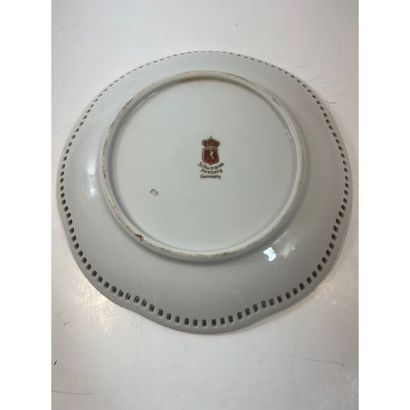 Schumann Bavaria Vintage Decorative Plate Fruit Design Gold Trim Pierced Border - Picture 6 of 6